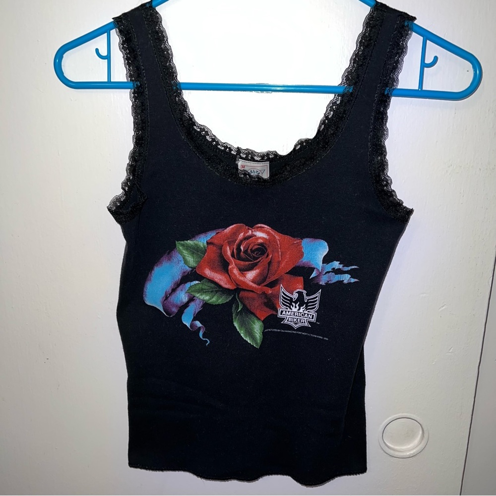 Vintage Y2K Early 2000s American Biker Rose Shirt